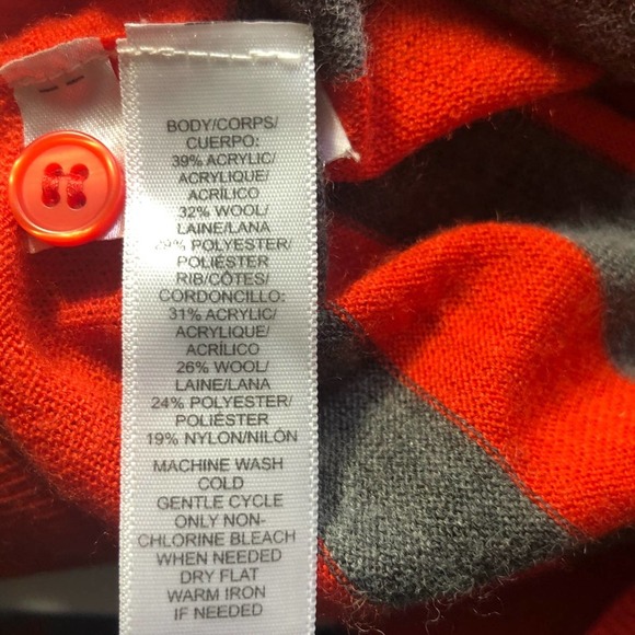 Loft XS red and grey stripe button front cardigan - Picture 5 of 5